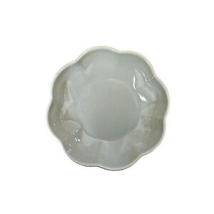 Vintage Hall China Gray Serving Bowl - 8.75" Grey W/ Scalloped Edge